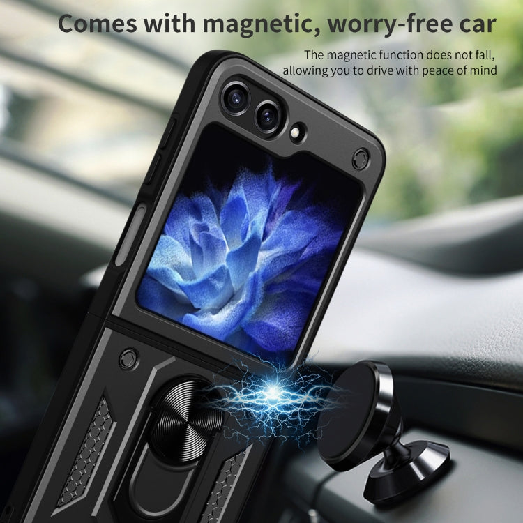 For Samsung Galaxy Z Flip6 Armor Magnetic Bracket TPU+PC Phone Case
