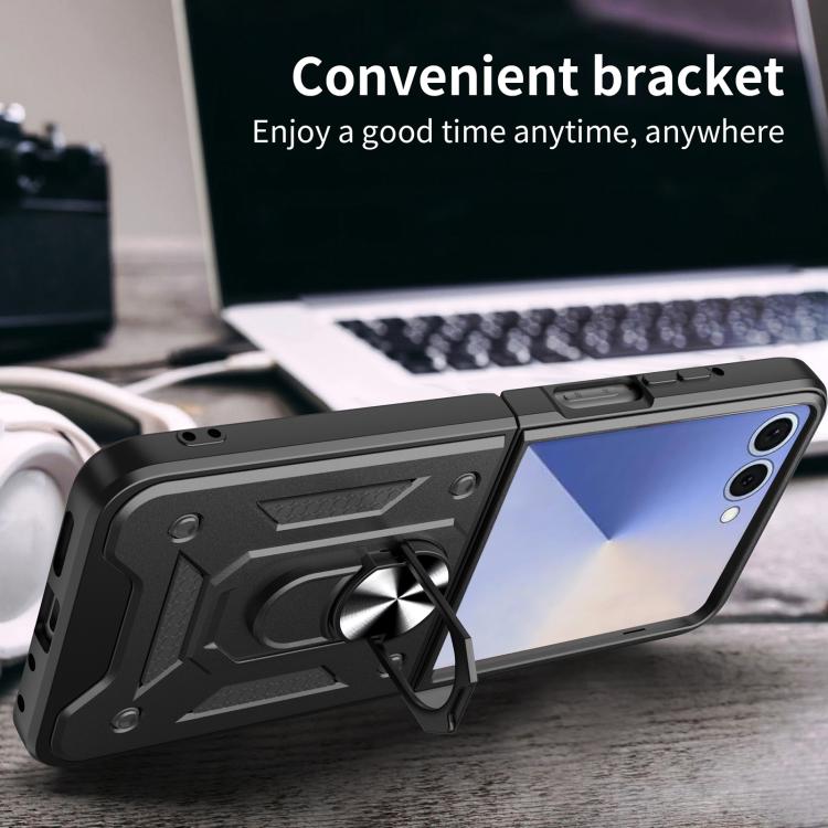 For Samsung Galaxy Z Flip8 5G Armor Magnetic Bracket TPU+PC Phone Case