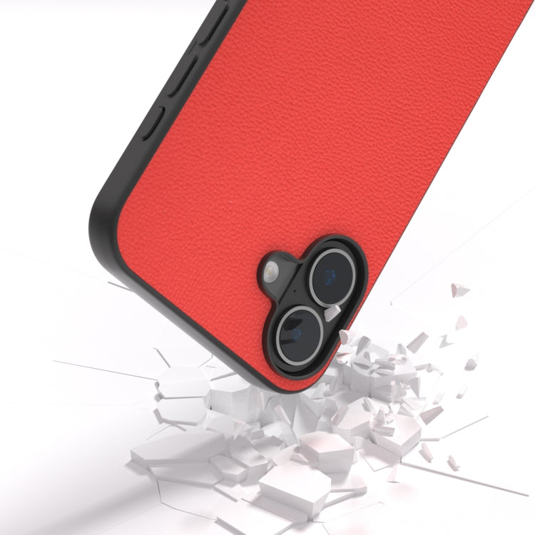 For iPhone 16 Plus ABEEL Genuine Leather Luolai Series Phone Case