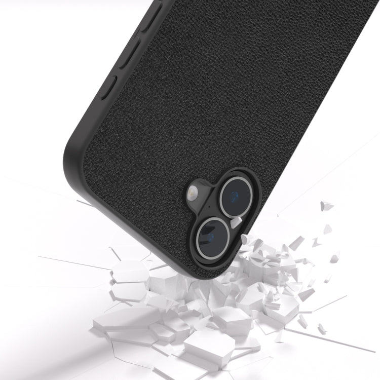 For iPhone 16 Plus ABEEL Genuine Leather Luolai Series Phone Case