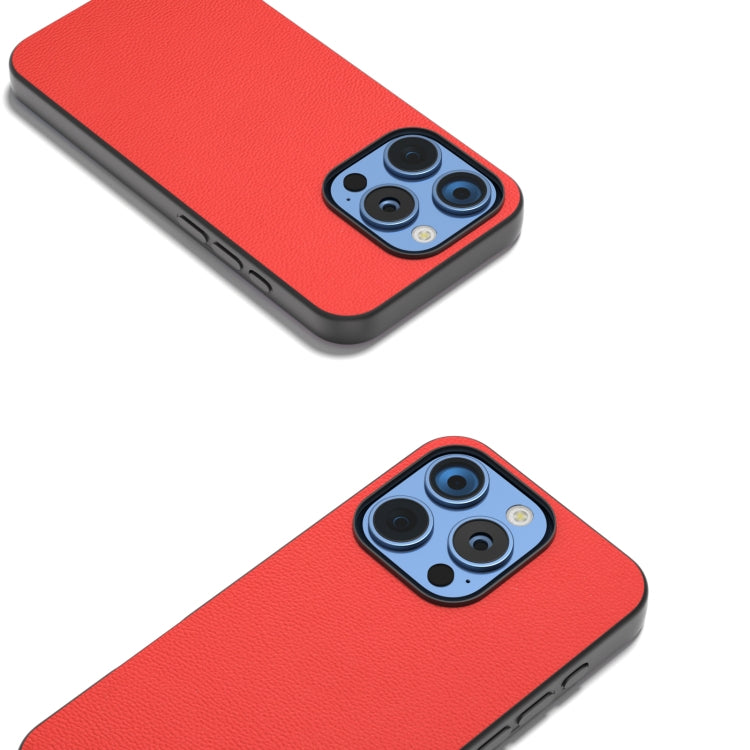 For iPhone 16 Pro Max ABEEL Genuine Leather Luolai Series Phone Case