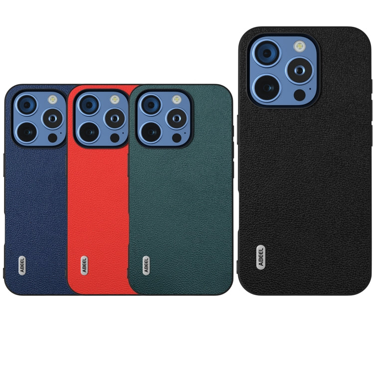 For iPhone 16 Pro Max ABEEL Genuine Leather Luolai Series Phone Case