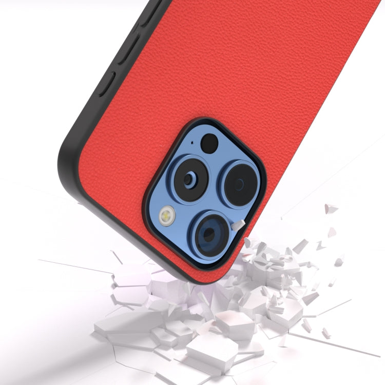 For iPhone 16 Pro ABEEL Genuine Leather Luolai Series Phone Case