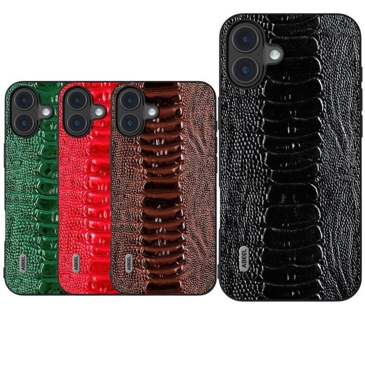 For iPhone 16 ABEEL Genuine Leather Weilai Series Phone Case