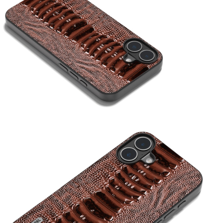For iPhone 16 Plus ABEEL Genuine Leather Weilai Series Phone Case
