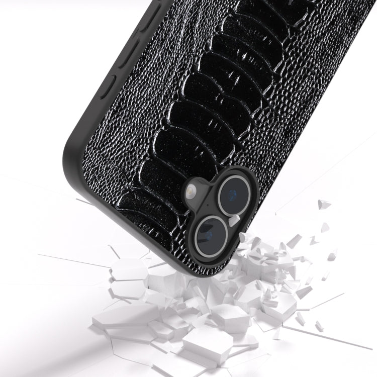 For iPhone 16 Plus ABEEL Genuine Leather Weilai Series Phone Case