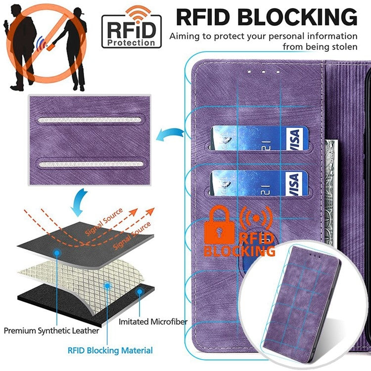 For Infinix Note 40 Pro 4G RFID Anti-theft Brush Magnetic Leather Phone Case