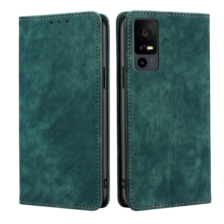 For TCL 40 XE 5G / 40X 5G T601D RFID Anti-theft Brush Magnetic Leather Phone Case