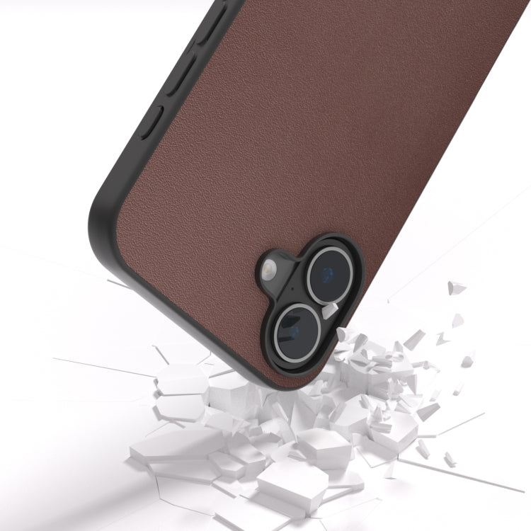 For iPhone 16 Plus ABEEL Genuine Leather Xiaoya Series Phone Case