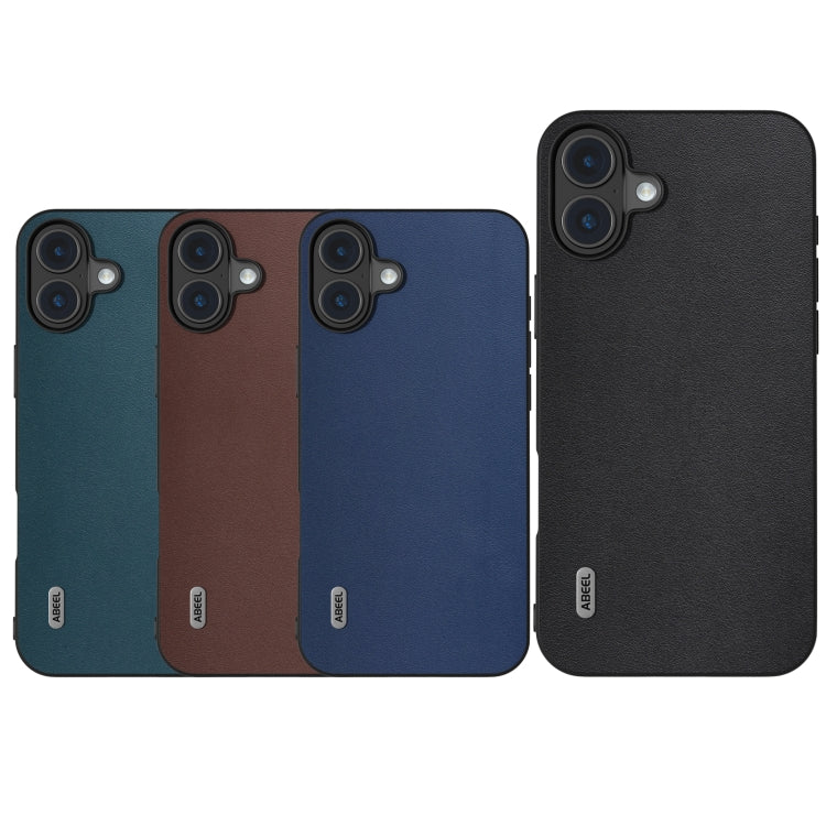 For iPhone 16 Plus ABEEL Genuine Leather Xiaoya Series Phone Case