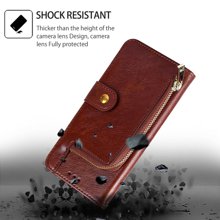 For Tecno Camon 30 Pro 5G Zipper Bag Leather Phone Case