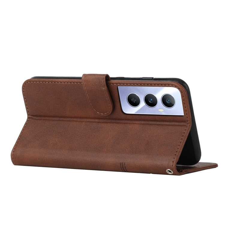 For Realme C65 4G Stitching Calf Texture Buckle Leather Phone Case