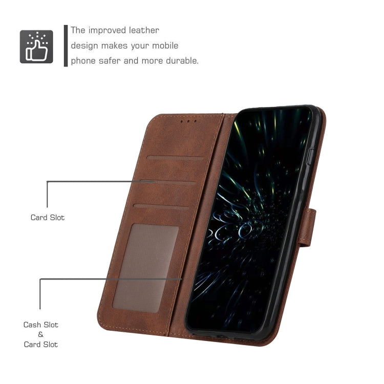 For Realme C65 4G Stitching Calf Texture Buckle Leather Phone Case