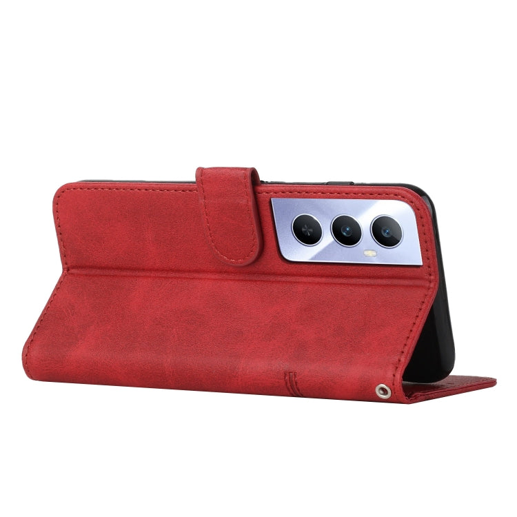 For Realme C65 4G Stitching Calf Texture Buckle Leather Phone Case