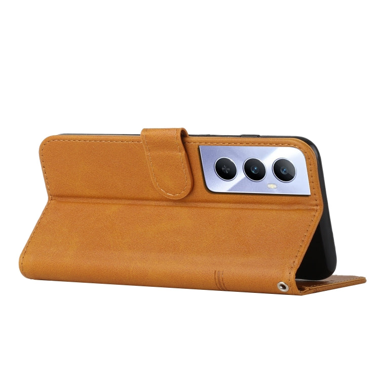 For Realme C65 4G Stitching Calf Texture Buckle Leather Phone Case