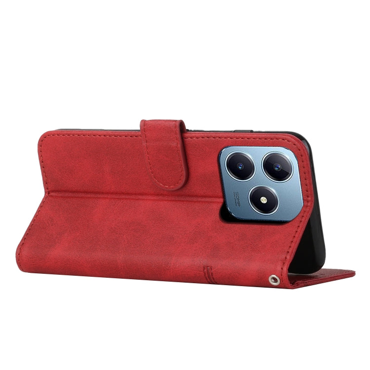 For Realme C63 Stitching Calf Texture Buckle Leather Phone Case