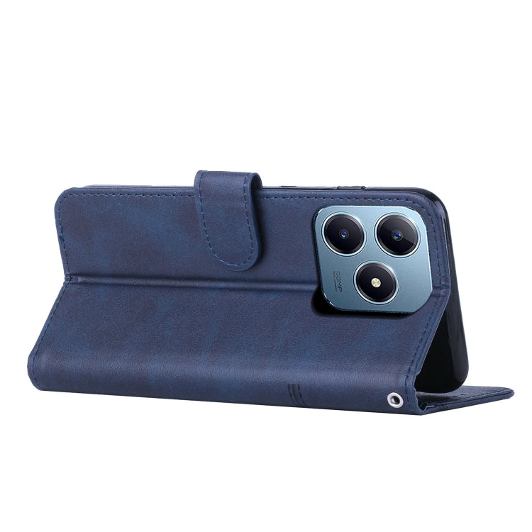 For Realme C63 Stitching Calf Texture Buckle Leather Phone Case