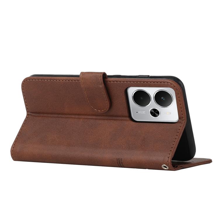 For Realme 14 / P3 5G / 14T 5G Stitching Calf Texture Buckle Leather Phone Case