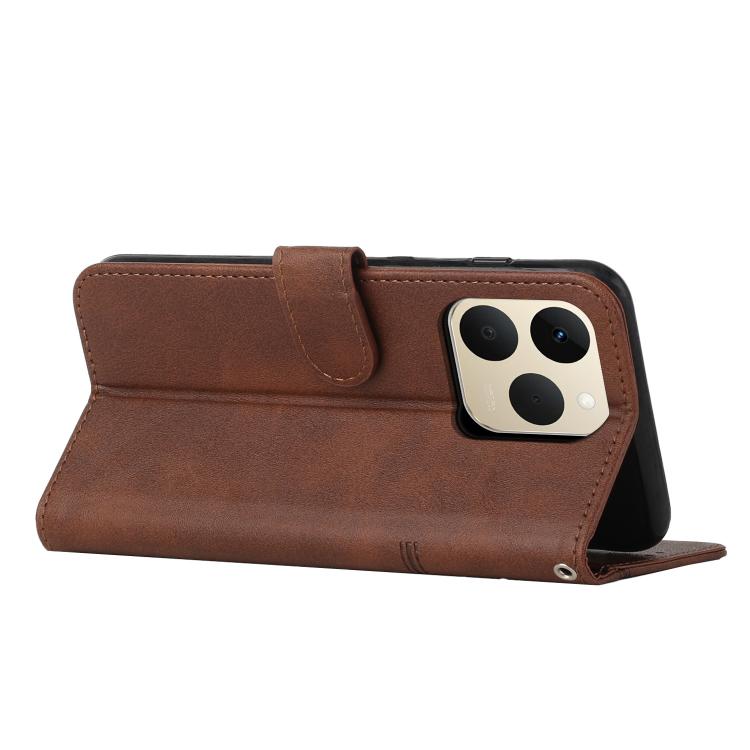 For Realme 15T 5G Stitching Calf Texture Buckle Leather Phone Case