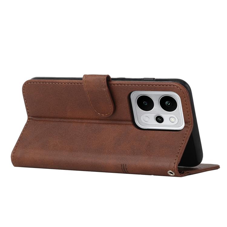 For Realme P4 Power 5G Stitching Calf Texture Buckle Leather Phone Case