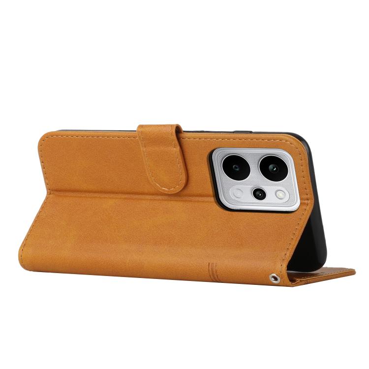 For Realme P4 Power 5G Stitching Calf Texture Buckle Leather Phone Case