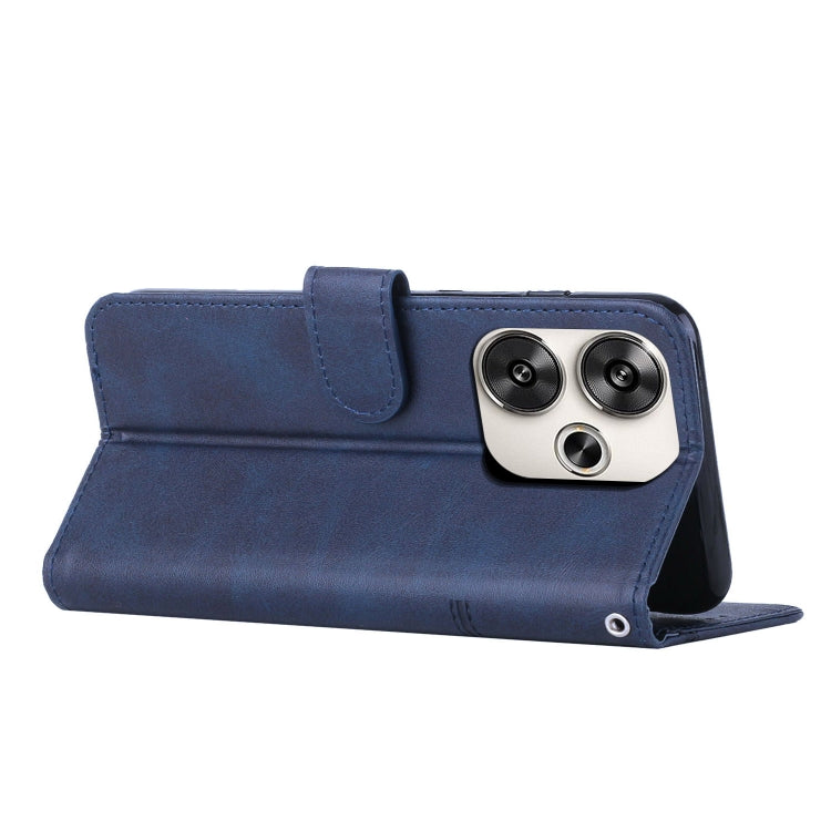 For Xiaomi Redmi Turbo 3 Stitching Calf Texture Buckle Leather Phone Case