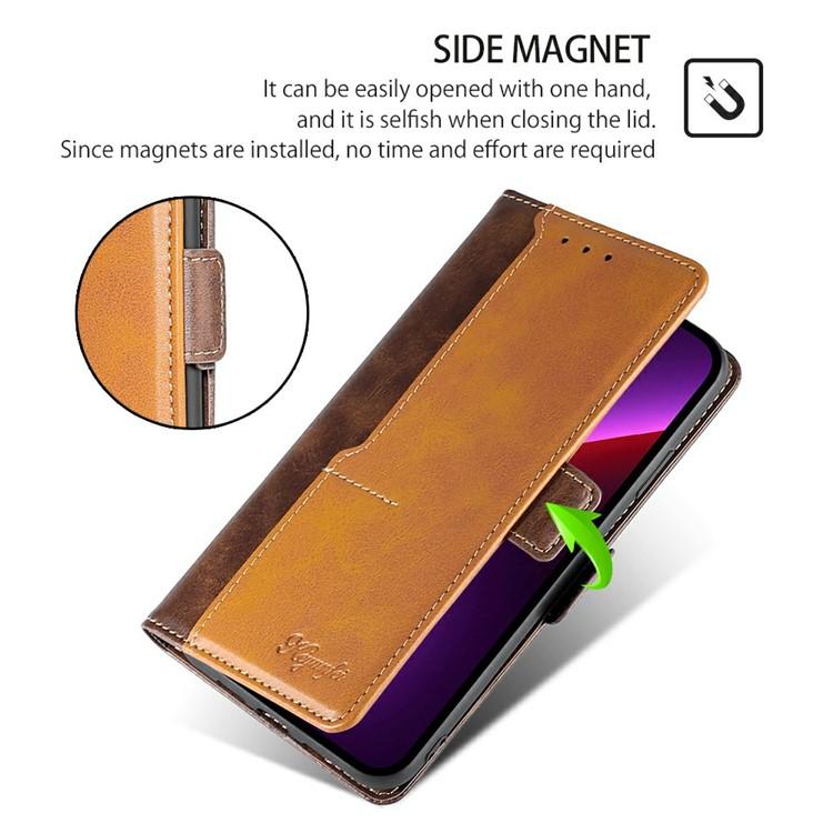 For Realme C85 5G Contrast Color Side Buckle Leather Phone Case