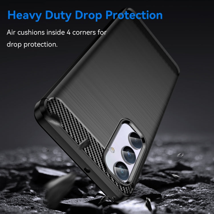 For Samsung Galaxy F54 5G Brushed Texture Carbon Fiber TPU Phone Case