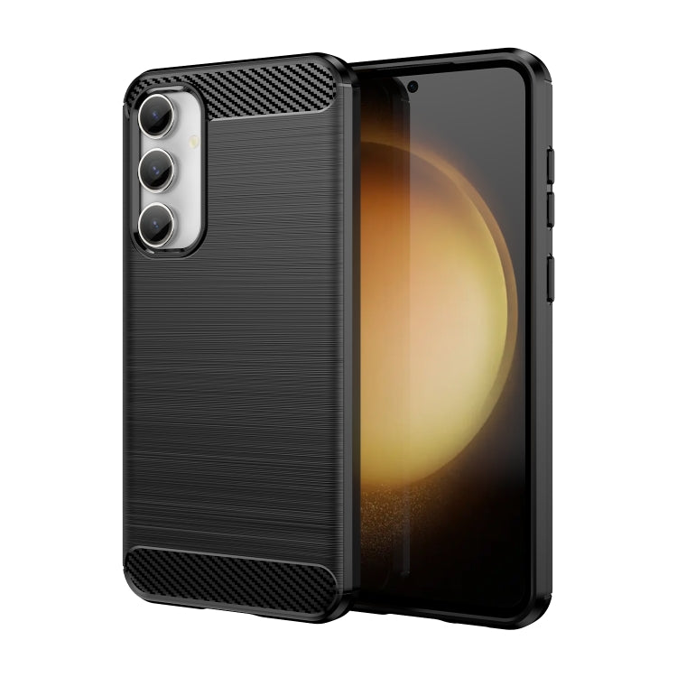 For Samsung Galaxy S23 FE Brushed Texture Carbon Fiber TPU Phone Case