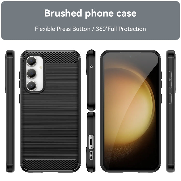 For Samsung Galaxy S23 FE Brushed Texture Carbon Fiber TPU Phone Case