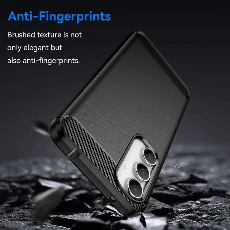 For Samsung Galaxy S23 FE Brushed Texture Carbon Fiber TPU Phone Case