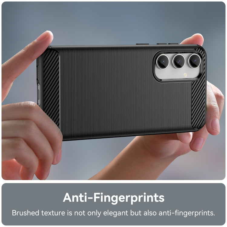 For Samsung Galaxy S23 FE Brushed Texture Carbon Fiber TPU Phone Case