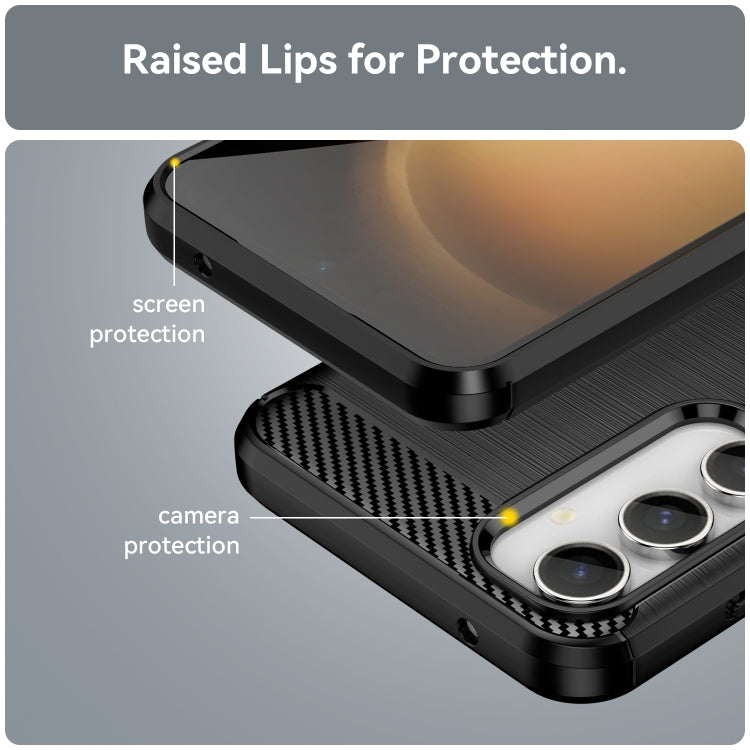 For Samsung Galaxy S23 FE Brushed Texture Carbon Fiber TPU Phone Case