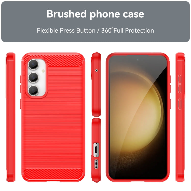 For Samsung Galaxy S23 FE Brushed Texture Carbon Fiber TPU Phone Case
