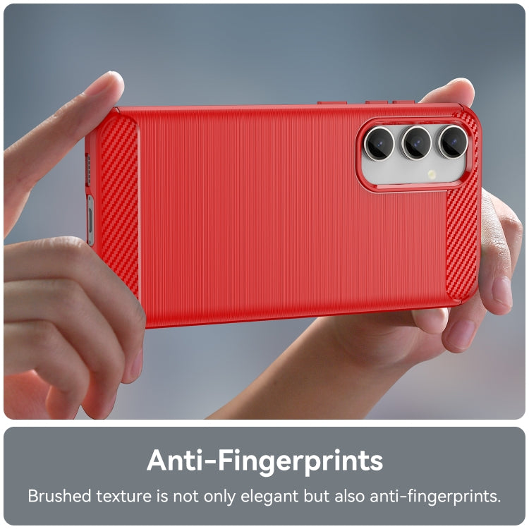 For Samsung Galaxy S23 FE Brushed Texture Carbon Fiber TPU Phone Case