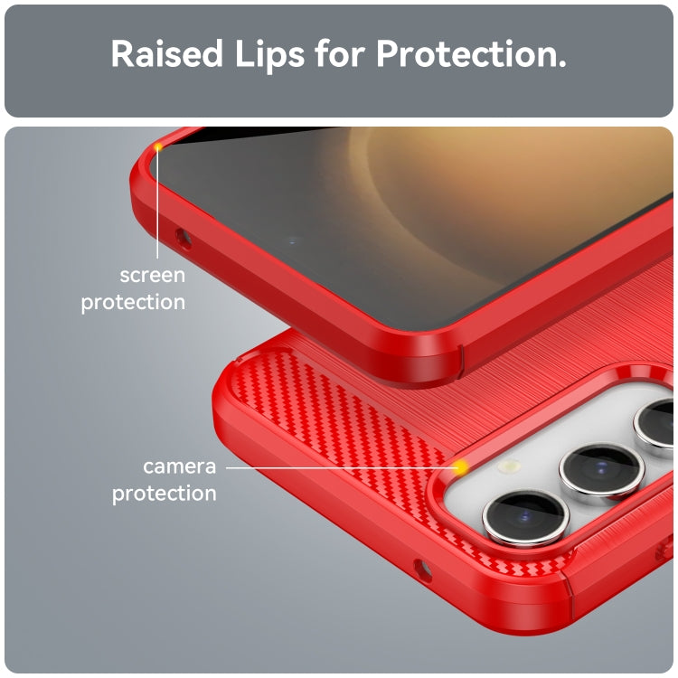 For Samsung Galaxy S23 FE Brushed Texture Carbon Fiber TPU Phone Case
