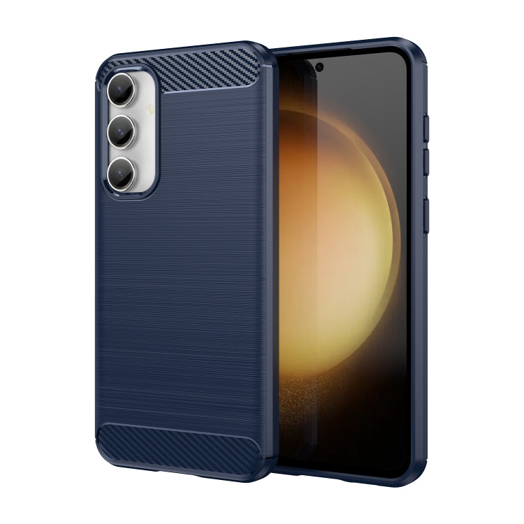 For Samsung Galaxy S23 FE Brushed Texture Carbon Fiber TPU Phone Case