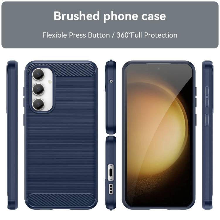 For Samsung Galaxy S23 FE Brushed Texture Carbon Fiber TPU Phone Case