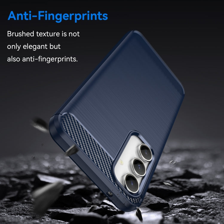 For Samsung Galaxy S23 FE Brushed Texture Carbon Fiber TPU Phone Case