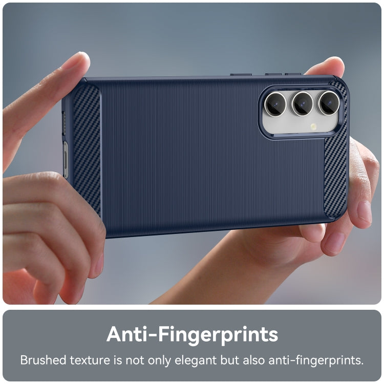 For Samsung Galaxy S23 FE Brushed Texture Carbon Fiber TPU Phone Case