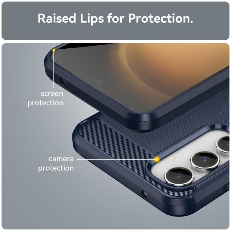 For Samsung Galaxy S23 FE Brushed Texture Carbon Fiber TPU Phone Case