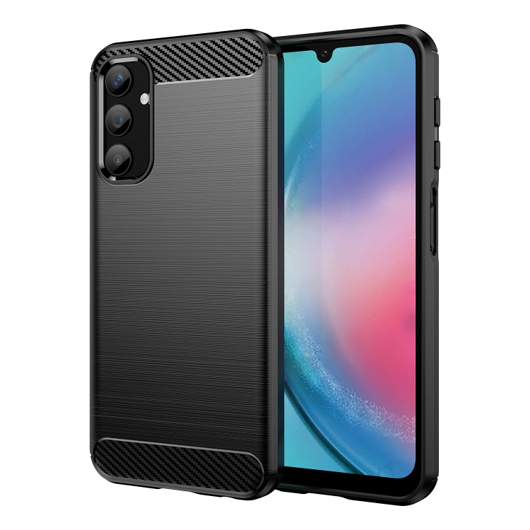 For Samsung Galaxy A25 5G Brushed Texture Carbon Fiber TPU Phone Case