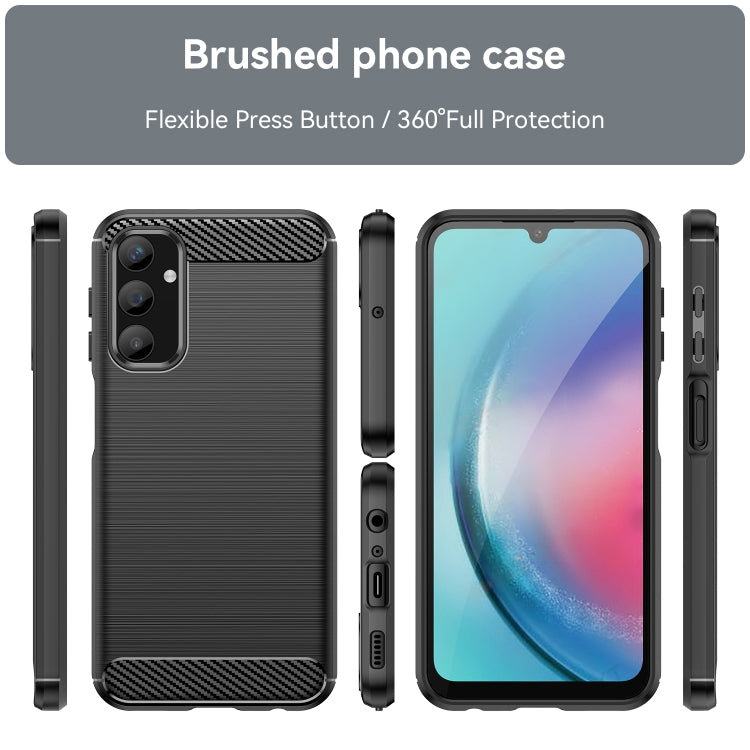 For Samsung Galaxy A25 5G Brushed Texture Carbon Fiber TPU Phone Case
