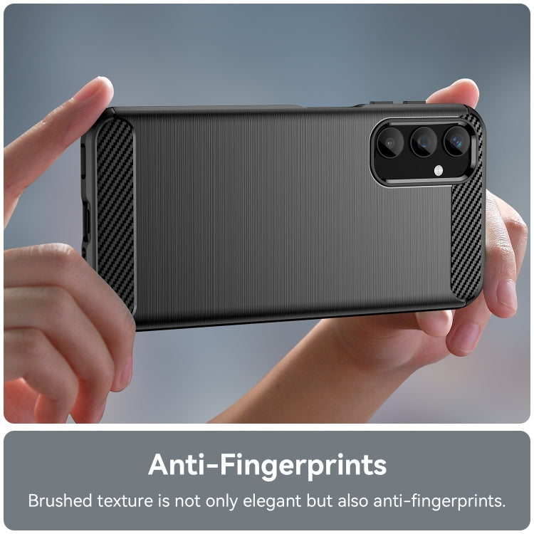 For Samsung Galaxy A25 5G Brushed Texture Carbon Fiber TPU Phone Case