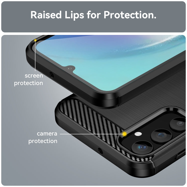 For Samsung Galaxy A25 5G Brushed Texture Carbon Fiber TPU Phone Case