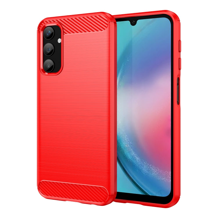 For Samsung Galaxy A25 5G Brushed Texture Carbon Fiber TPU Phone Case