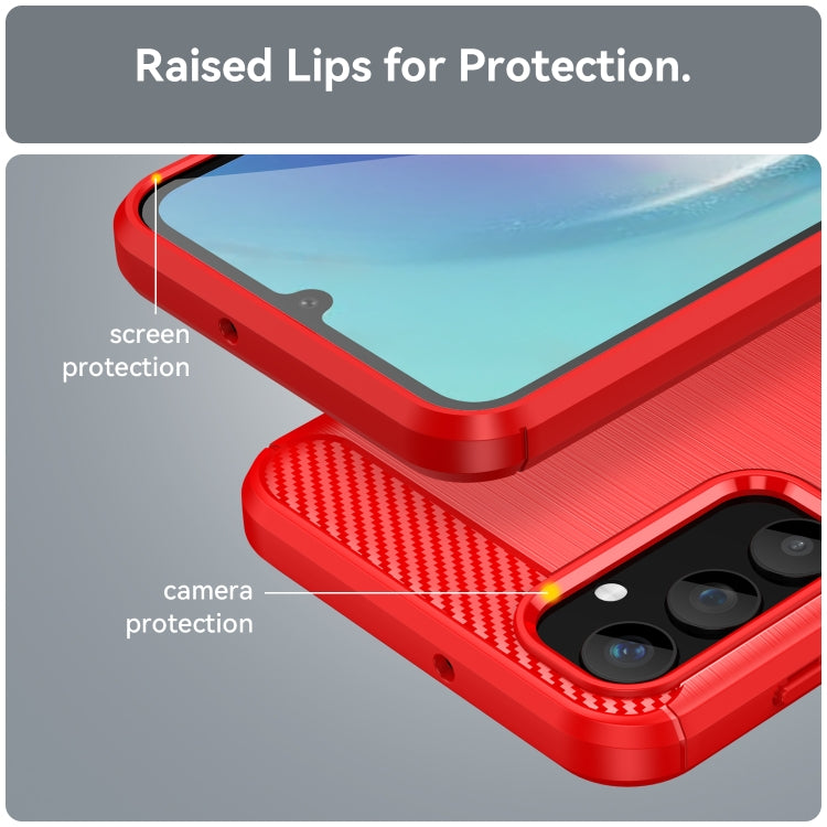 For Samsung Galaxy A25 5G Brushed Texture Carbon Fiber TPU Phone Case