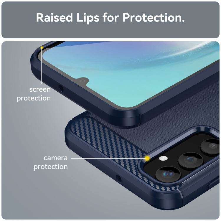 For Samsung Galaxy A25 5G Brushed Texture Carbon Fiber TPU Phone Case