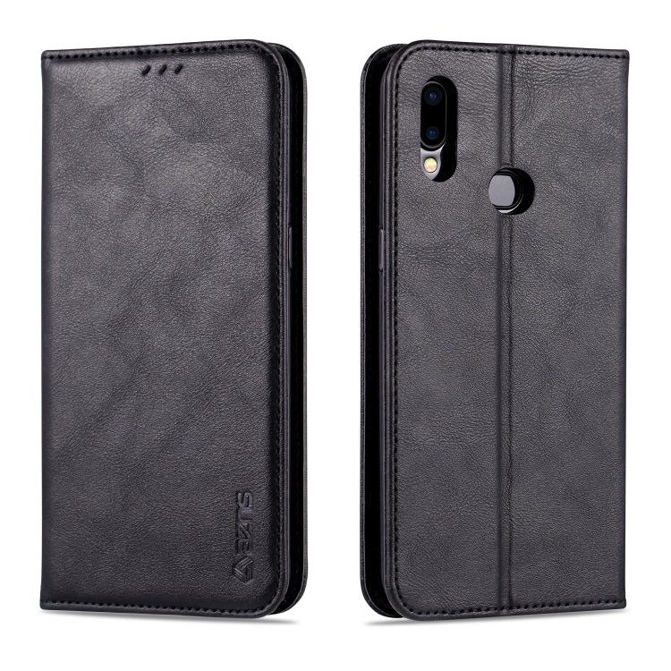 For Samsung Galaxy A10s AZNS Retro Texture Magnetic Horizontal Flip PU Leather Case with Holder & Card Slots & Photo Frame