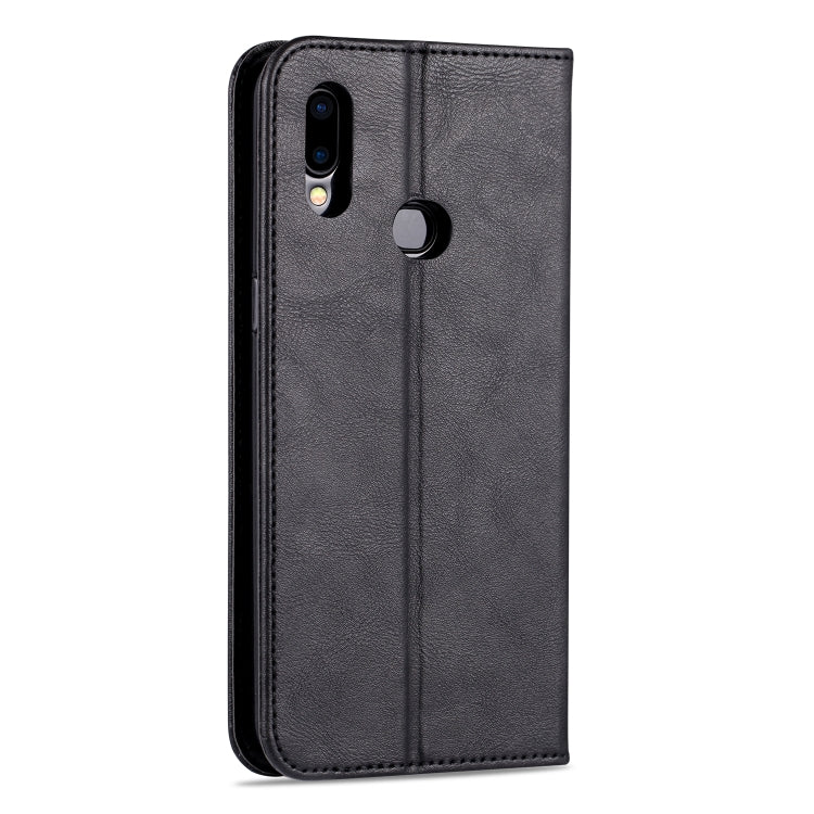 For Samsung Galaxy A10s AZNS Retro Texture Magnetic Horizontal Flip PU Leather Case with Holder & Card Slots & Photo Frame